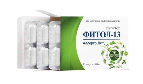 Изображение товара Фитол-13 аллергощит №30 капсулы Алфит плюс Фитол-13 аллергощит №30 капсулы Алфит плюс фотография